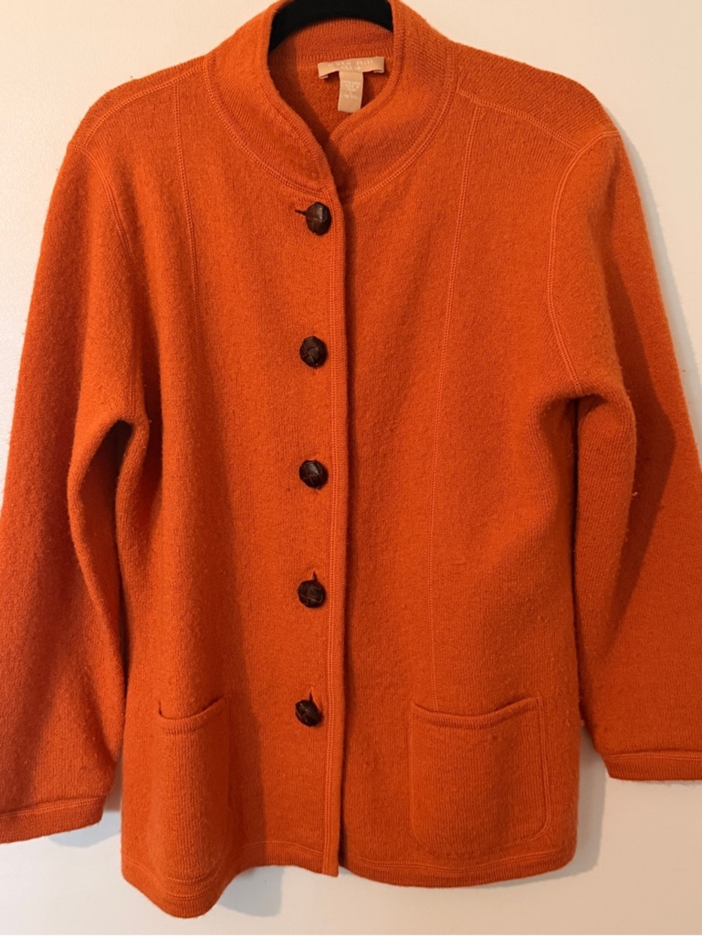 VTG Kate Hill Casual Terracotta Wool Sweater Jacket Size Large